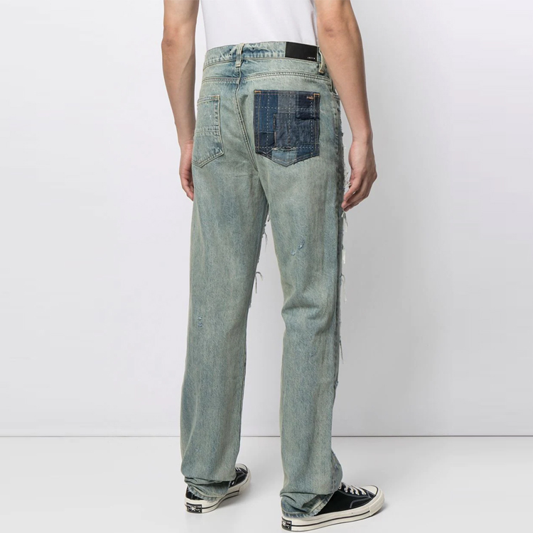 AMIRI SS21 Distressed Straight-Leg Jeans Blue  Denim MDR001-405 圖 5