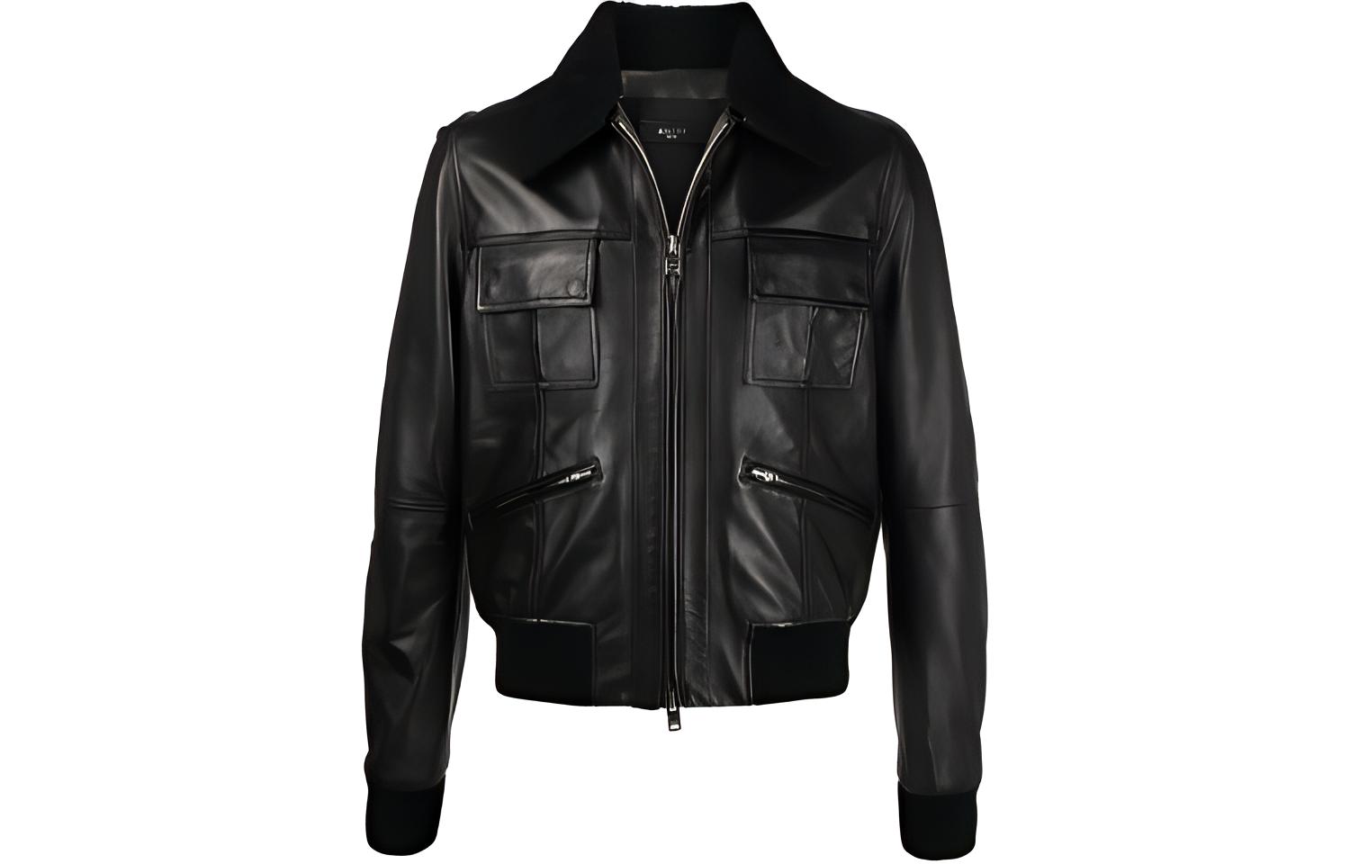 AMIRI SS21 Leather Aviator Jacket Men’s Black MLJ002-001