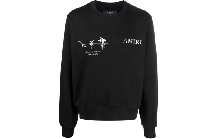 AMIRI SS21 Logo Print Casual Sweatshirt Black MJGC007-001