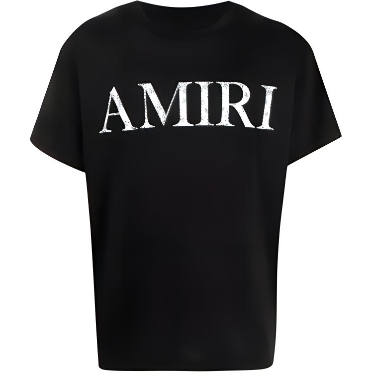 Order AMIRI Kaos Pendek Katun Logo Print SS21 Hitam MJLT002-001