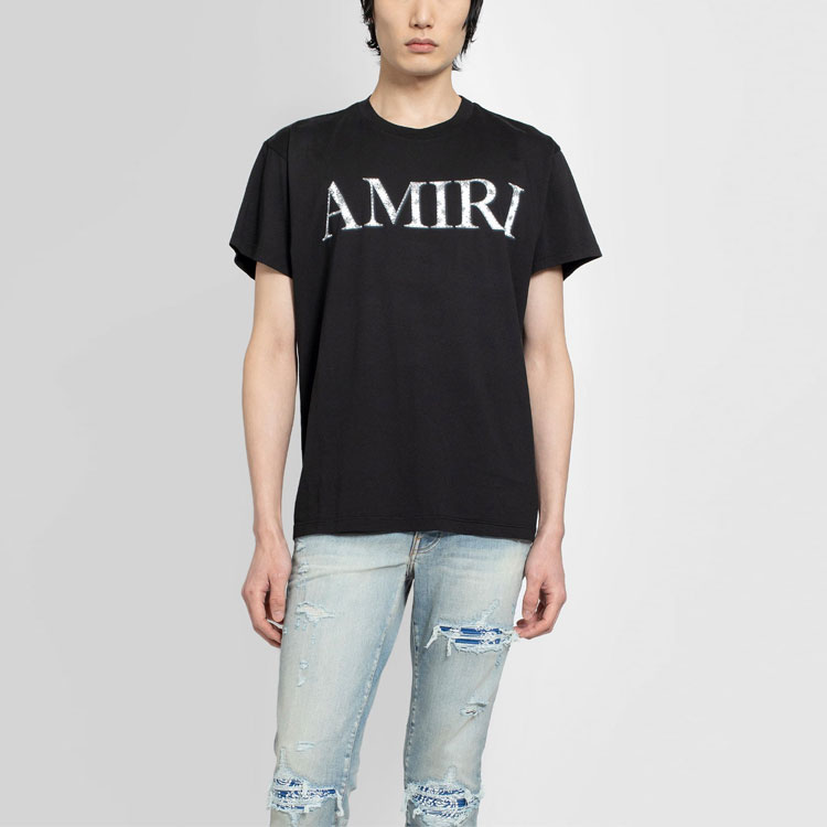 Lookbook AMIRI Kaos Pendek Katun Logo Print SS21 Hitam MJLT002-001