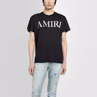 Lookbook AMIRI SS21 黑色標誌印花短袖棉質T恤 MJLT002-001