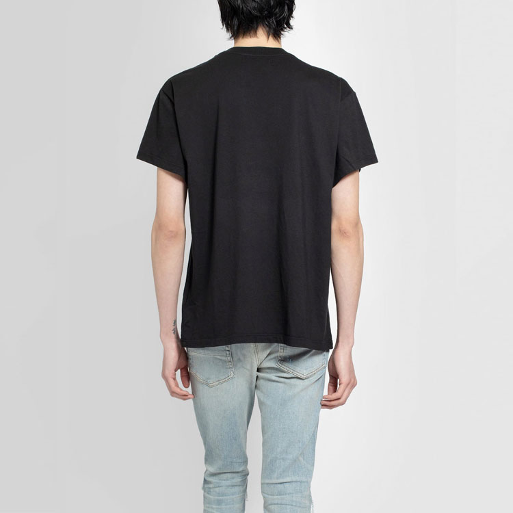 Shop AMIRI Kaos Pendek Katun Logo Print SS21 Hitam MJLT002-001