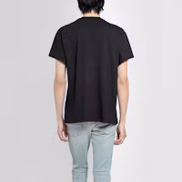 Shop AMIRI SS21 黑色標誌印花短袖棉質T恤 MJLT002-001
