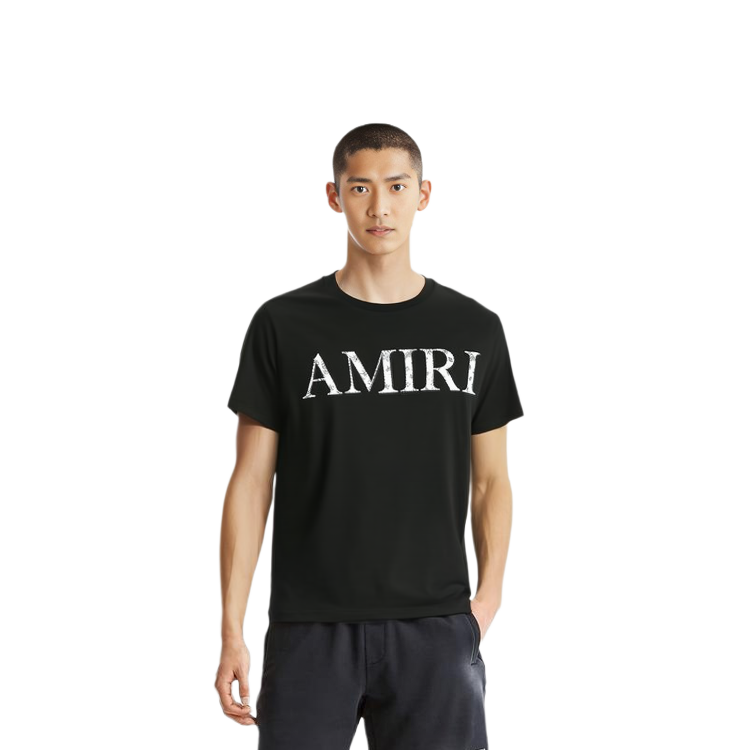 Sizing AMIRI Kaos Pendek Katun Logo Print SS21 Hitam MJLT002-001