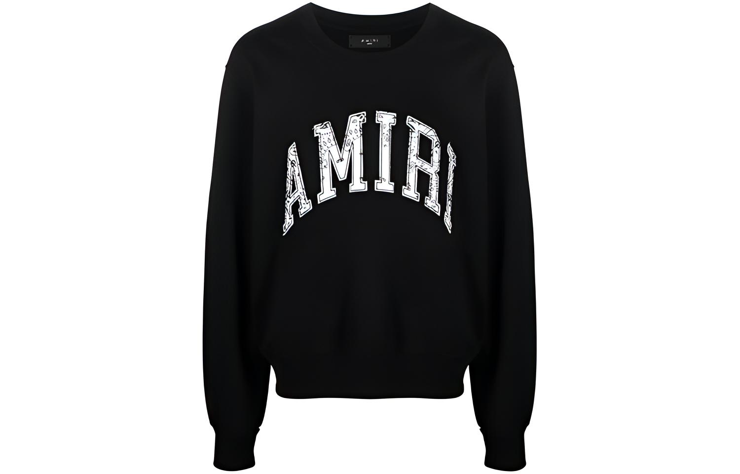 AMIRI SS21 Logo Print Crewneck Sweatshirt Black () MJSC001001-BLACK