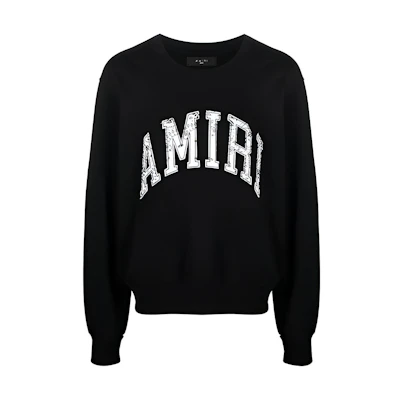 AMIRI SS21 Logo Print Crewneck Sweatshirt Black () MJSC001001-BLACK