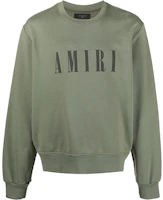AMIRI SS21 Logo Print Crewneck Sweatshirt Green MJLC001-MILITARYGREEN AMIRI SS21 Logo Print Crewneck Sweatshirt Green MJLC001-MILITARYGREEN