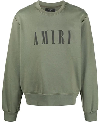 AMIRI SS21 Logo Print Crewneck Sweatshirt Green MJLC001-MILITARYGREEN Order AMIRI SS21 Logo Print Crewneck Sweatshirt Green MJLC001-MILITARYGREEN
