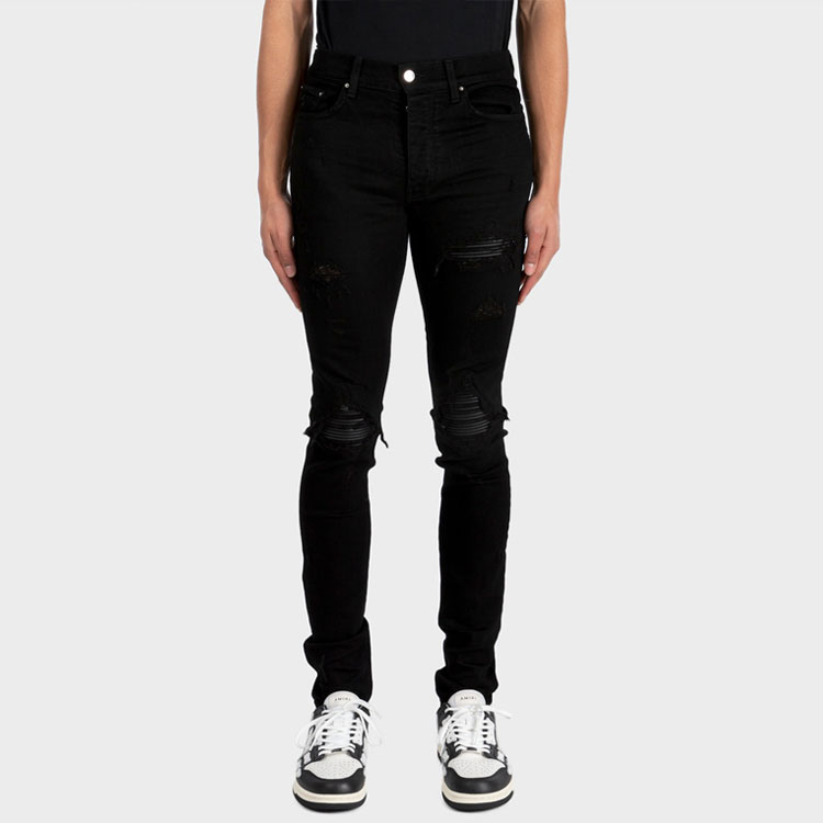 Shop AMIRI SS21 MX1 スキニー ブラック メンズ ジーンズ ディストレスト. MDS005-001