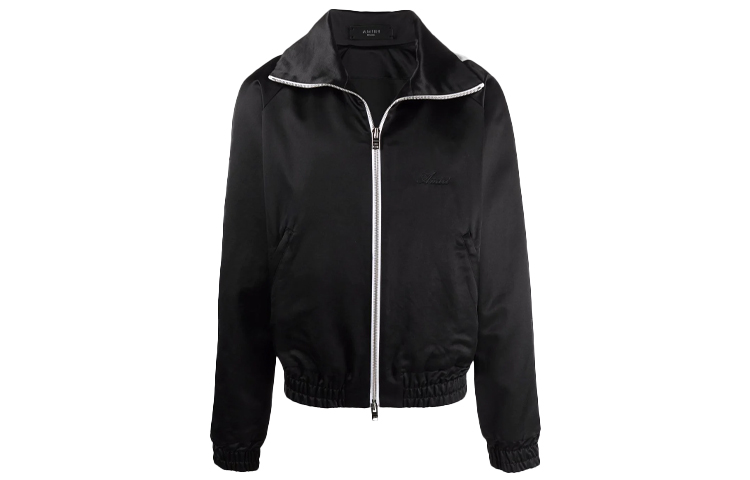 AMIRI SS21 Satin Zip-Up Track Jacket Black MJT001-001