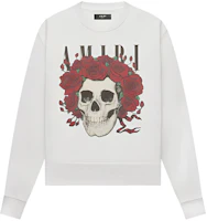 AMIRI SS21 Skull Print Crewneck Sweatshirt White Fashion MJGC006100 AMIRI SS21 Skull Print Crewneck Sweatshirt White Fashion MJGC006100