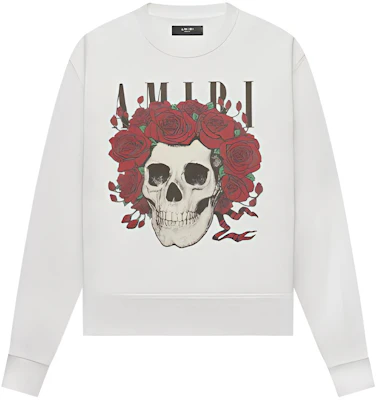 AMIRI SS21 Skull Print Crewneck Sweatshirt White Fashion MJGC006100 Buy AMIRI SS21 Skull Print Crewneck Sweatshirt White Fashion MJGC006100
