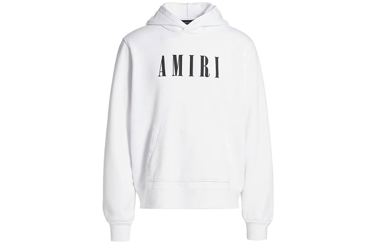 AMIRI SS21 White Pullover Hoodie with Letter Print MJLH003F-100