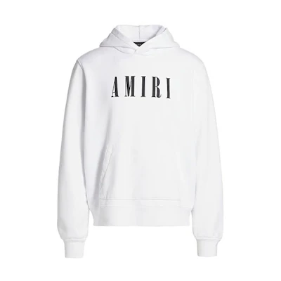 AMIRI SS21 White Pullover Hoodie with Letter Print MJLH003F-100