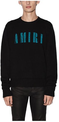 AMIRI SS22 黑色羊絨針織衫 賈卡標誌設計 PS22MKL034 Buy AMIRI SS22 黑色羊絨針織衫 賈卡標誌設計 PS22MKL034