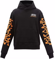 AMIRI SS22 Black Hoodie with Bone Print Pullover Design. MJG024063 AMIRI SS22 Black Hoodie with Bone Print Pullover Design. MJG024063