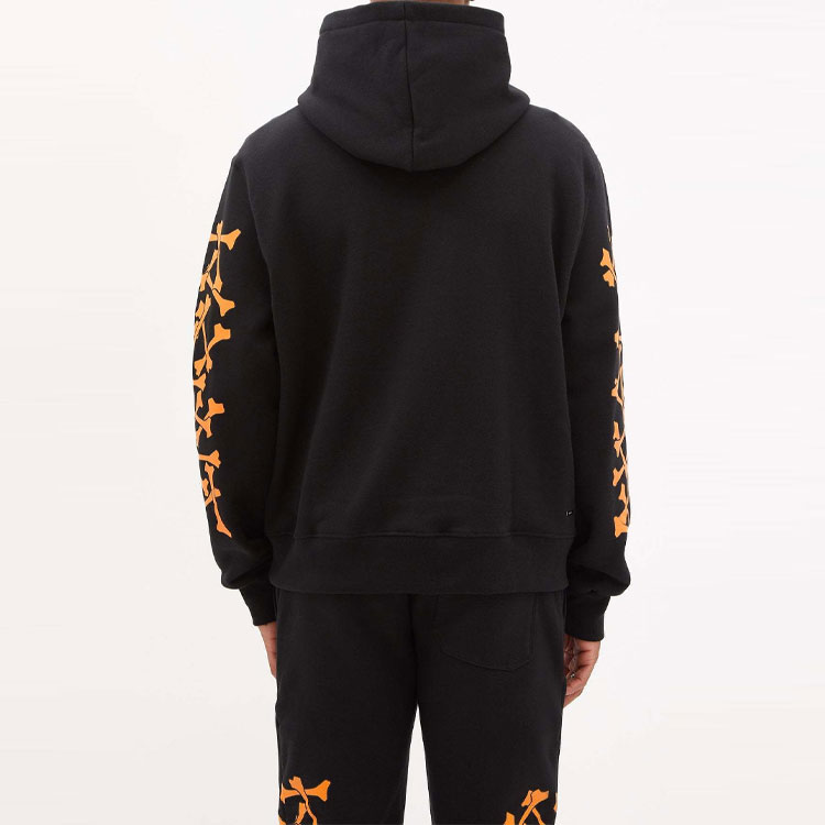 Shop AMIRI SS22 骨頭圖案設計黑色連帽衫. MJG024063