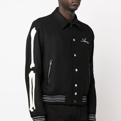 AMIRI SS22 黑色單排扣有領外套. XMOS002-001 Cheap AMIRI SS22 黑色單排扣有領外套. XMOS002-001