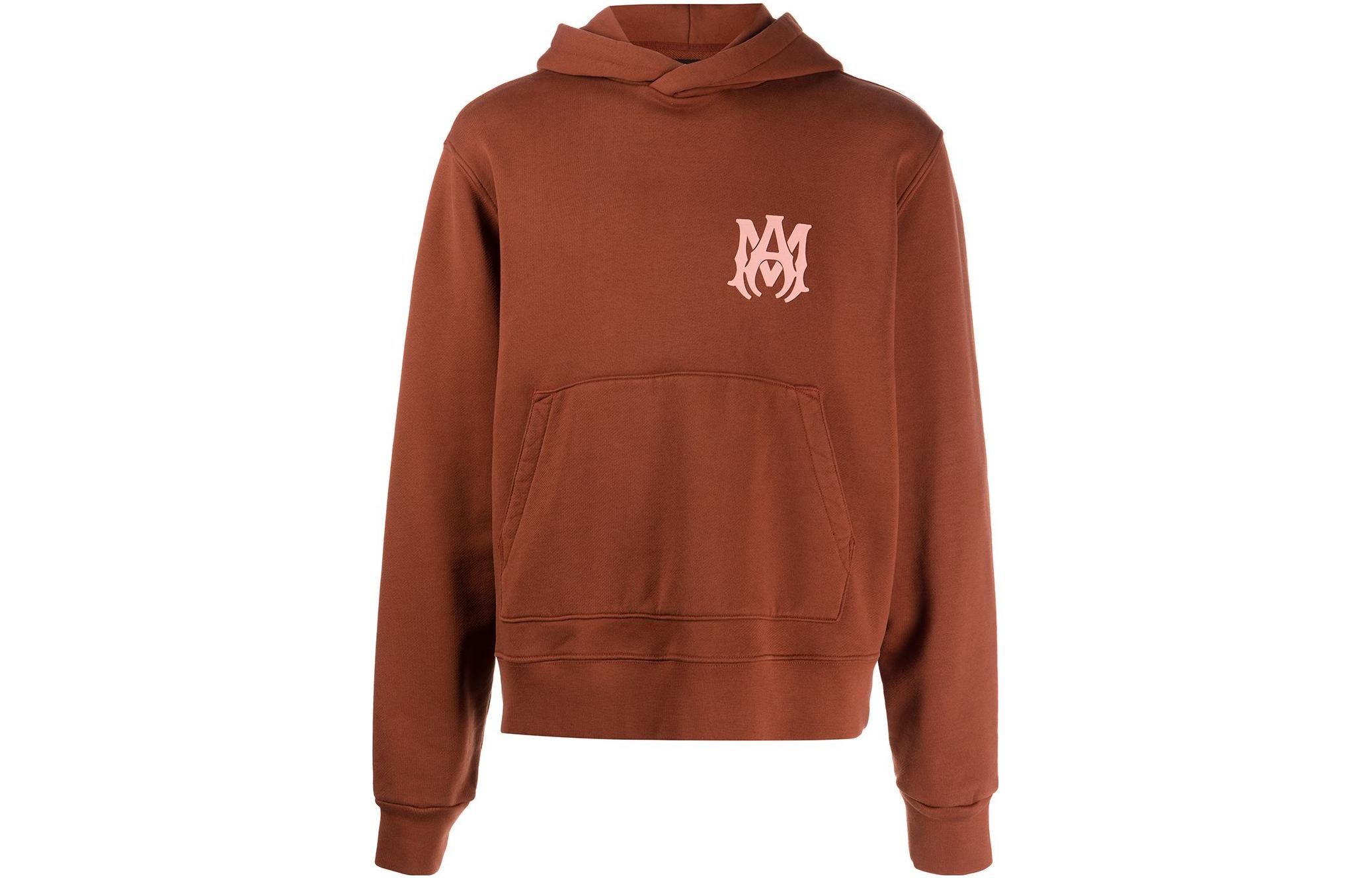 AMIRI SS22  Geometric Print Hoodie Brick Red Pullover. SS22MJL016