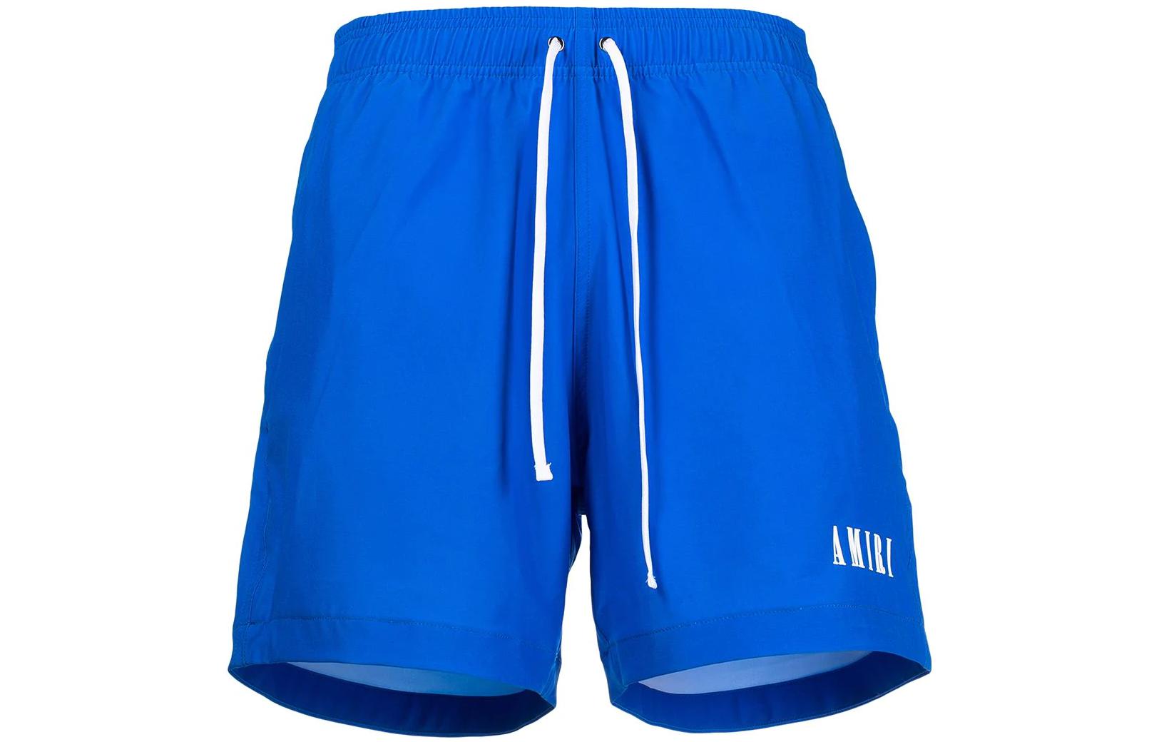 AMIRI SS22  Logo Print Drawstring Swim Shorts Blue PS22MSB001PSP424