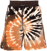 AMIRI SS22 Tie-Dye Fleece Drawstring Shorts Orange/Black. PS22MKS-006 AMIRI SS22 Tie-Dye Fleece Drawstring Shorts Orange/Black. PS22MKS-006