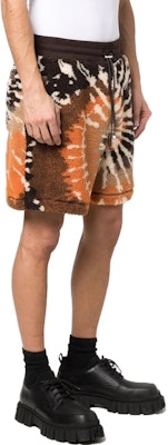 AMIRI SS22 Celana Pendek Tie-Dye Fleece Orange/Hitam dengan Tali Serut. PS22MKS-006 Purchase AMIRI SS22 Celana Pendek Tie-Dye Fleece Orange/Hitam dengan Tali Serut. PS22MKS-006