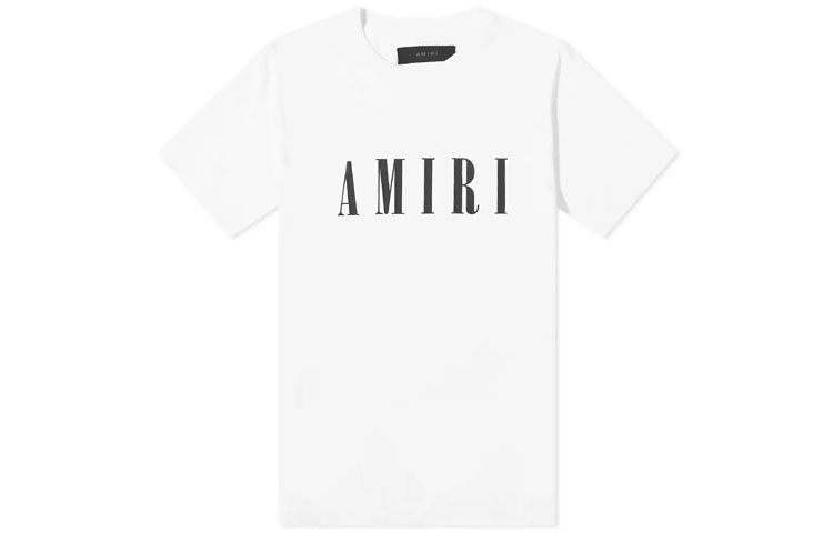 Order AMIRI SS22 Kaos Crewneck Putih dengan Cetak Logo. PXMJLT001SCJ-100