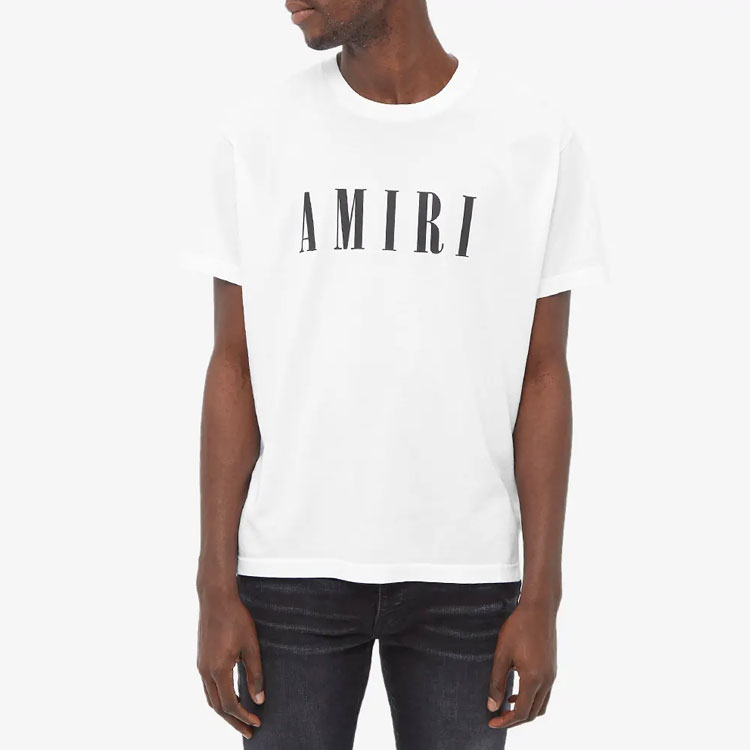 Shop AMIRI SS22 Kaos Crewneck Putih dengan Cetak Logo. PXMJLT001SCJ-100