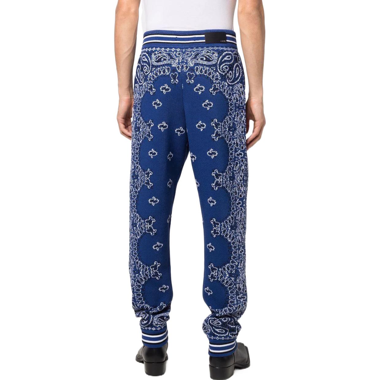 Shop AMIRI SS22 バンダナストライプ柄スウェットパンツ ブルー メンズ. PS22MKP052-495