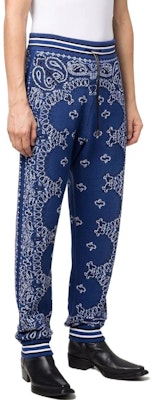 AMIRI SS22 バンダナストライプ柄スウェットパンツ ブルー メンズ. PS22MKP052-495 Purchase AMIRI SS22 バンダナストライプ柄スウェットパンツ ブルー メンズ. PS22MKP052-495