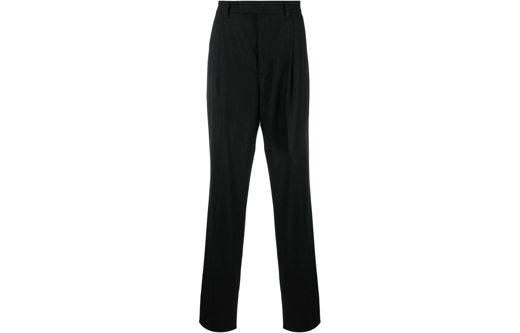 AMIRI SS22 Black Straight-Leg Pants with Concealed Zipper  Casual Trousers. AW22MAW019-001