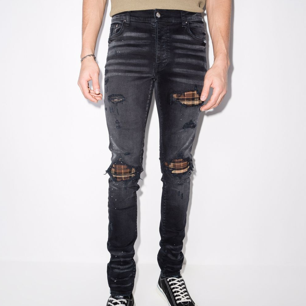 Lookbook AMIRI SS22 男士黑色破洞牛仔裤 PS22MDS138-023