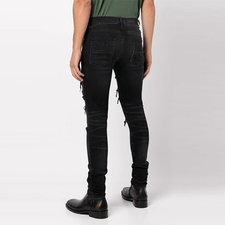 Purchase AMIRI 男士 SS22 修身破洞黑色牛仔褲 SS22MDS006-023