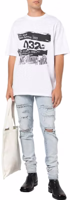 AMIRI SS22 窄版高腰破壞牛仔褲 淡藍色 SS22MDS008485 Lookbook AMIRI SS22 窄版高腰破壞牛仔褲 淡藍色 SS22MDS008485