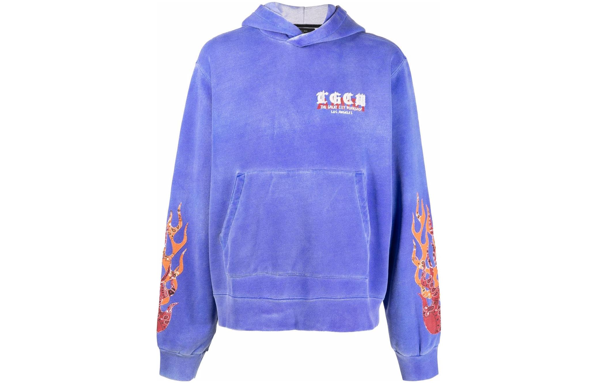 AMIRI SS22 Flame Print Pullover Hoodie Purple - PS22MJG031420