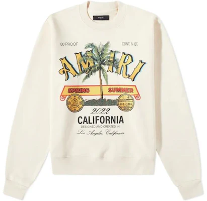 AMIRI SS22 Floral Logo Crewneck Sweatshirt Beige Long Sleeve SS22MJG002209 Buy AMIRI SS22 Floral Logo Crewneck Sweatshirt Beige Long Sleeve SS22MJG002209