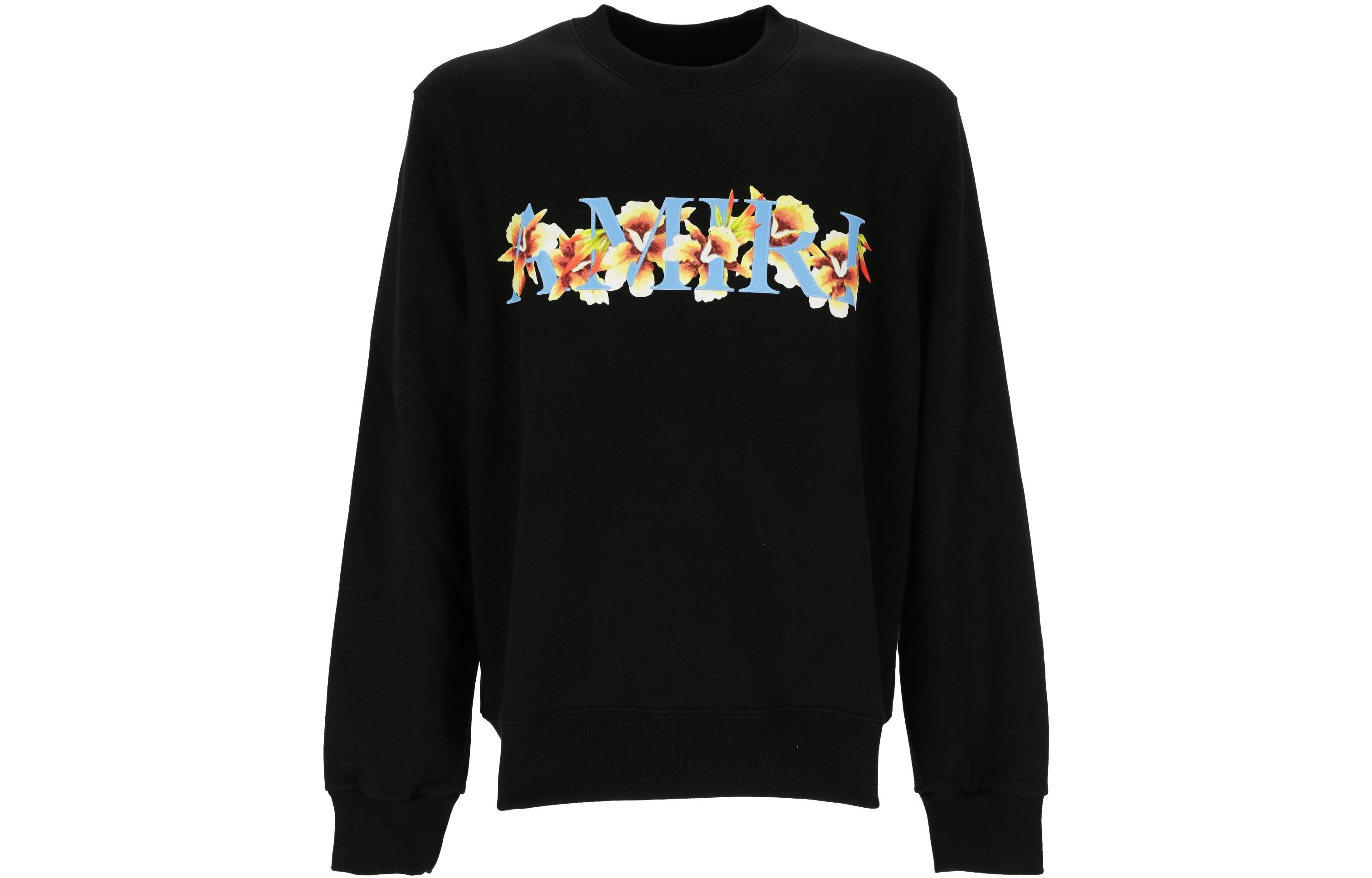 AMIRI SS22 Floral Logo Oversized Long-Sleeve Sweatshirt Black () MJL034001