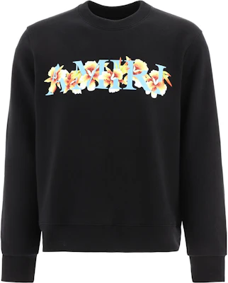 AMIRI SS22 Floral Logo Print Long Sleeve Sweatshirt Black SS22MJL034-001 Buy AMIRI SS22 Floral Logo Print Long Sleeve Sweatshirt Black SS22MJL034-001