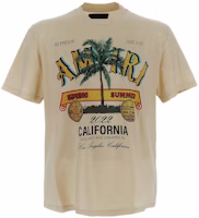AMIRI SS22 Letter Print Crewneck Short Sleeve T-Shirt Men Beige SS22MJG006209 AMIRI SS22 Letter Print Crewneck Short Sleeve T-Shirt Men Beige SS22MJG006209
