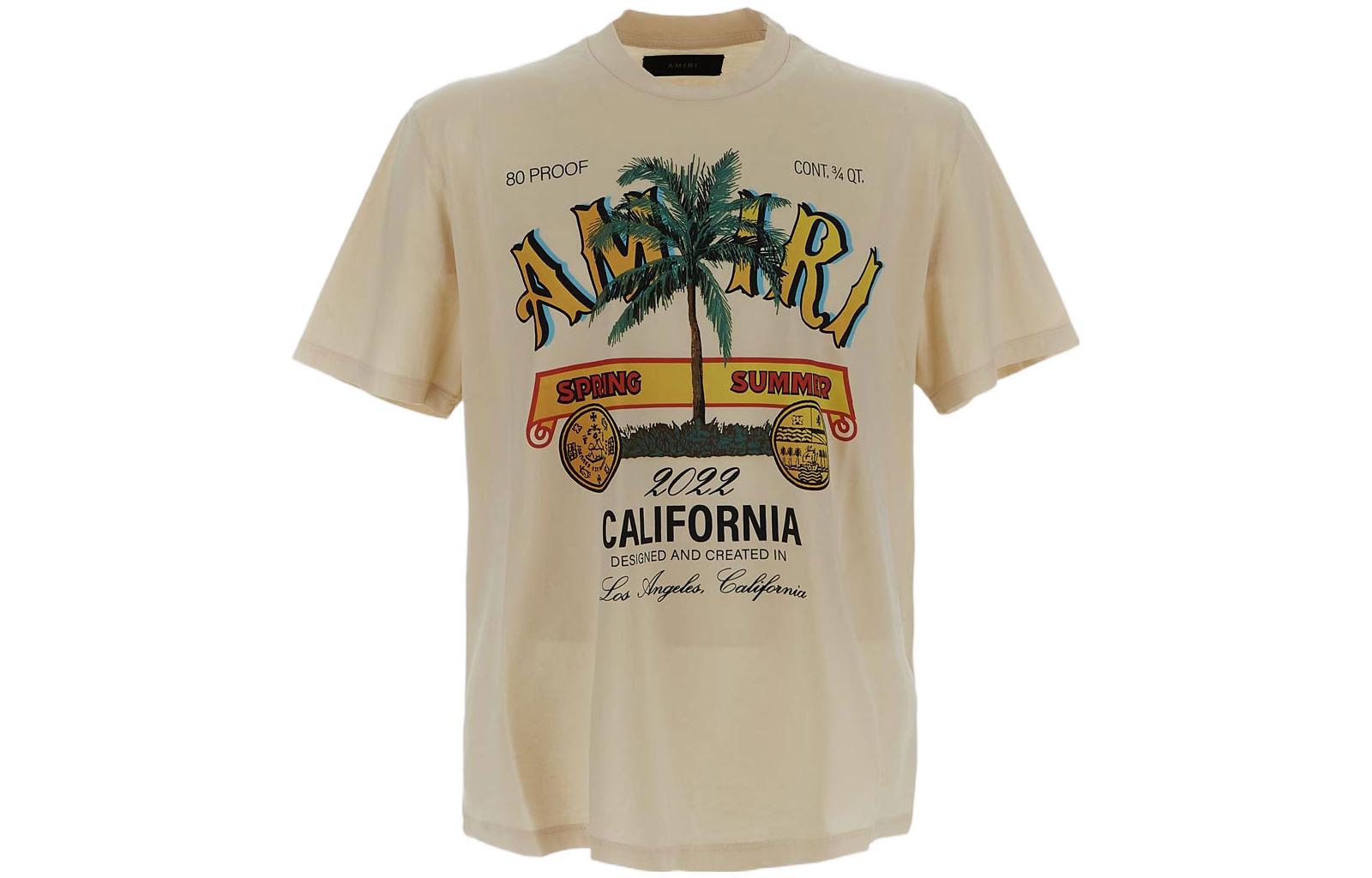 Order AMIRI SS22 字母印花米色短袖上衣 男款 SS22MJG006209