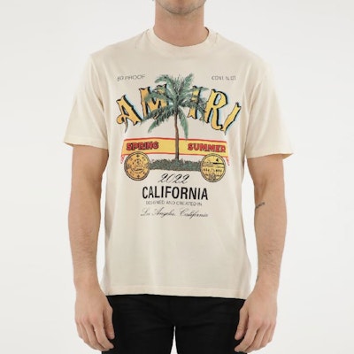AMIRI SS22 字母印花米色短袖上衣 男款 SS22MJG006209 Shop AMIRI SS22 字母印花米色短袖上衣 男款 SS22MJG006209