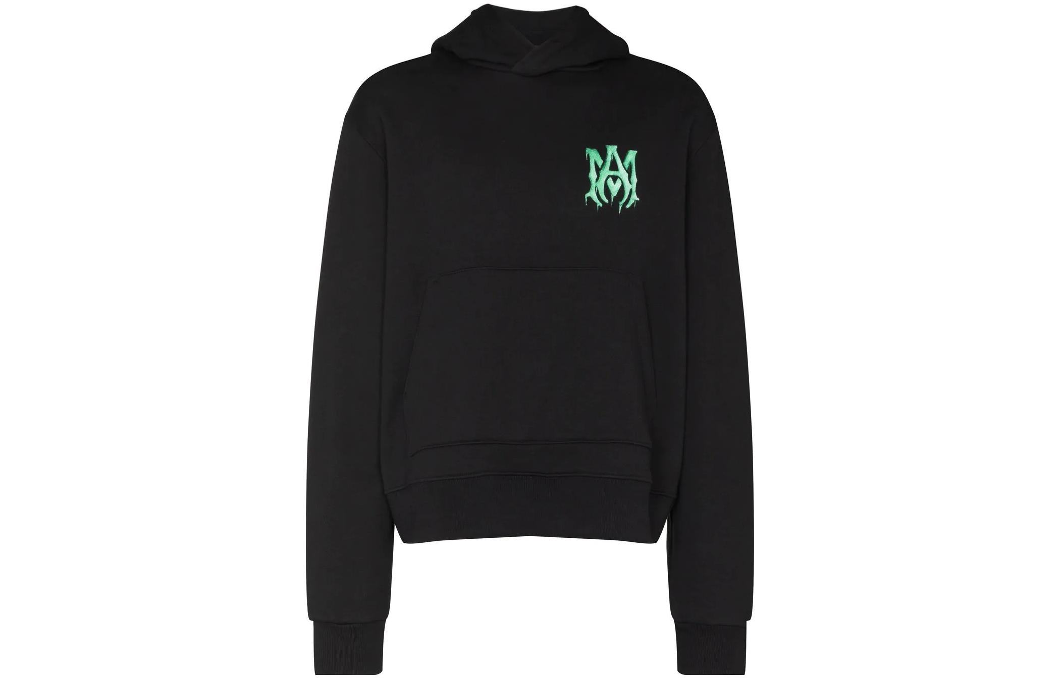 AMIRI SS22 Logo Print Cotton Hoodie Black SS22MJL020015BLACKGREEN