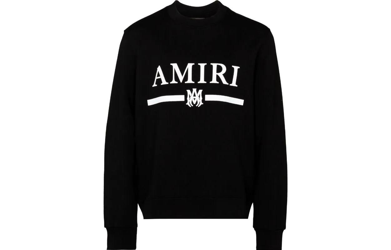 AMIRI SS22 Logo Print Crewneck Pullover Sweatshirt Men’s Black SS22MJL011-001