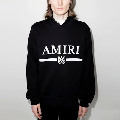 アミリ SS22 ロゴプリント クルーネックプルオーバースウェット メンズ ブラック SS22MJL011-001 Shop アミリ SS22 ロゴプリント クルーネックプルオーバースウェット メンズ ブラック SS22MJL011-001