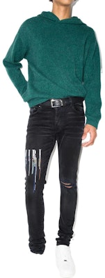 AMIRI SS22 男士黑色修身破洞牛仔褲 秋季系列 PS22MDS142023 Lookbook AMIRI SS22 男士黑色修身破洞牛仔褲 秋季系列 PS22MDS142023