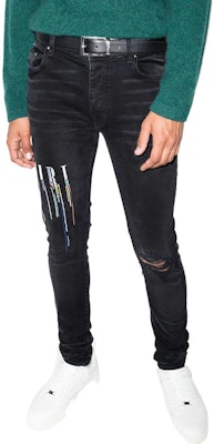 AMIRI SS22 男士黑色修身破洞牛仔褲 秋季系列 PS22MDS142023 Shop AMIRI SS22 男士黑色修身破洞牛仔褲 秋季系列 PS22MDS142023