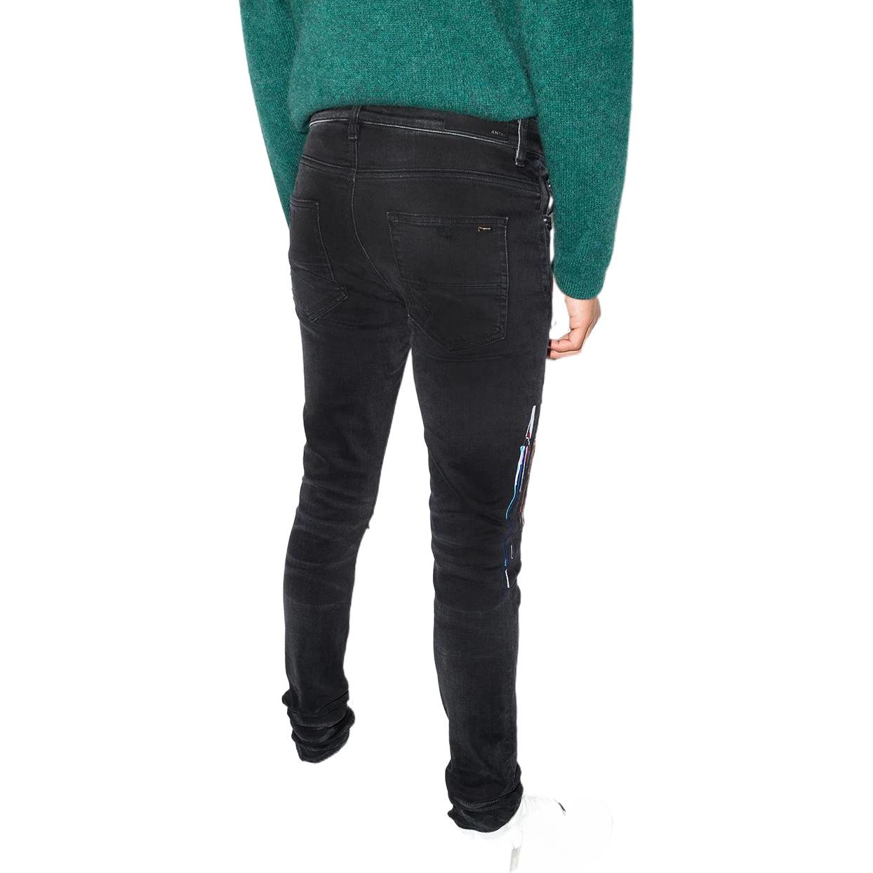 Purchase AMIRI SS22 男士黑色修身破洞牛仔褲 秋季系列 PS22MDS142023