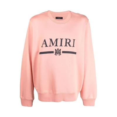 AMIRI SS22 Pink Logo Print Casual Long Sleeve Sweatshirt for Men MJL011694