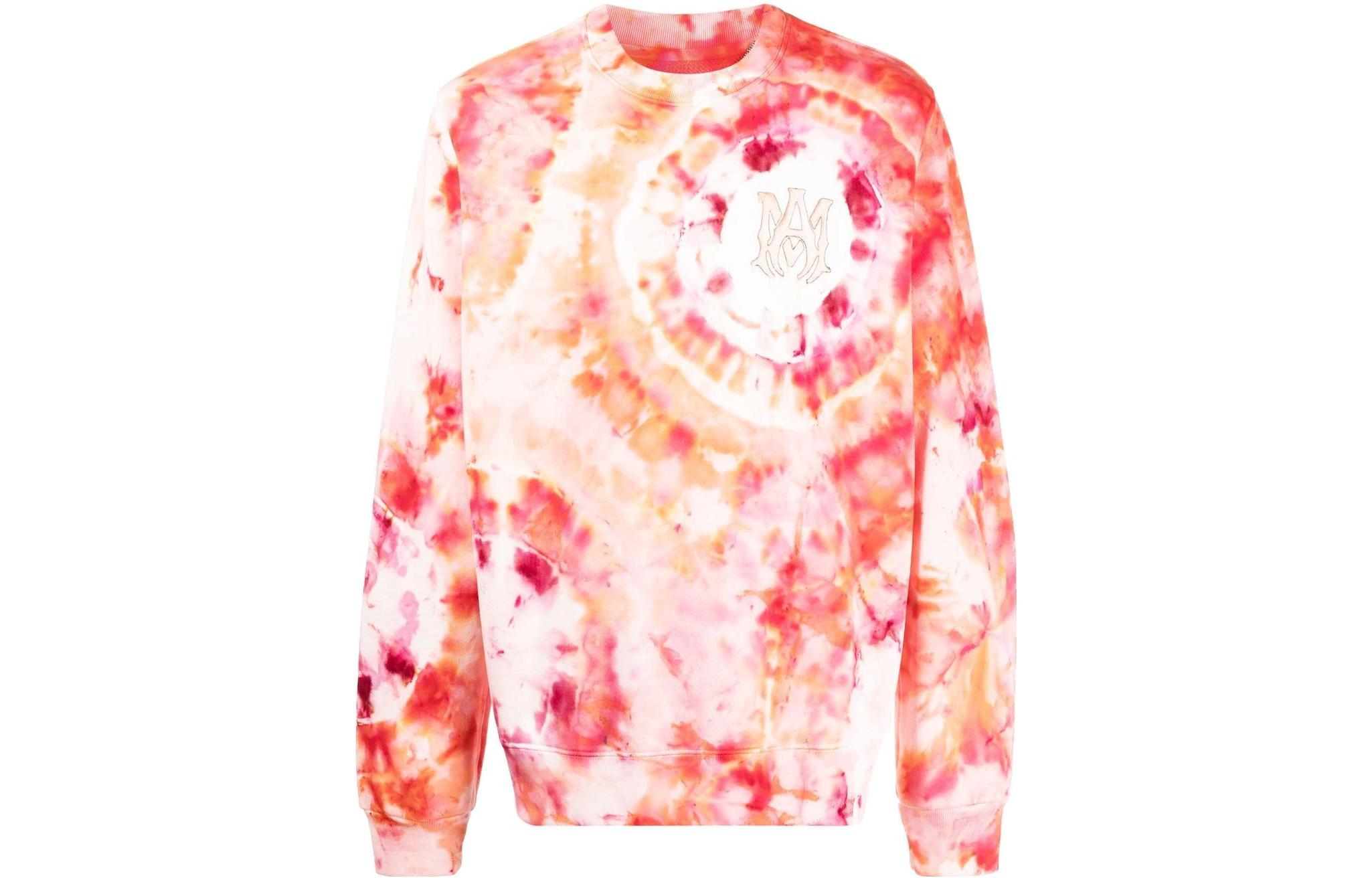 AMIRI SS22 Red Tie-Dye Cotton Crewneck Long-Sleeve Sweatshirt SS22MJL015